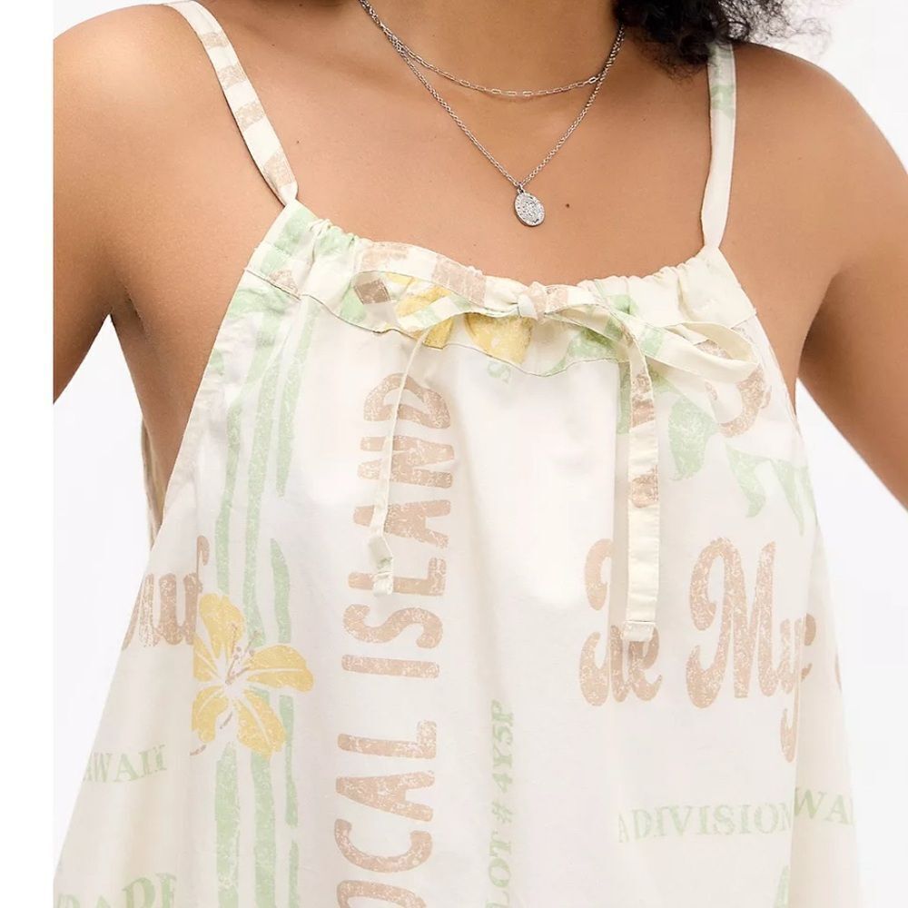 Urban Outfitters BDG Cream Eva Printed Mini Shift Dress Size Large NEW - Picture 3 of 14